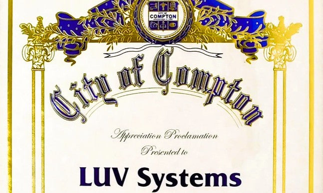 City of Compton Recognizes LUV Systems for Innovation in Indoor Air Disinfection