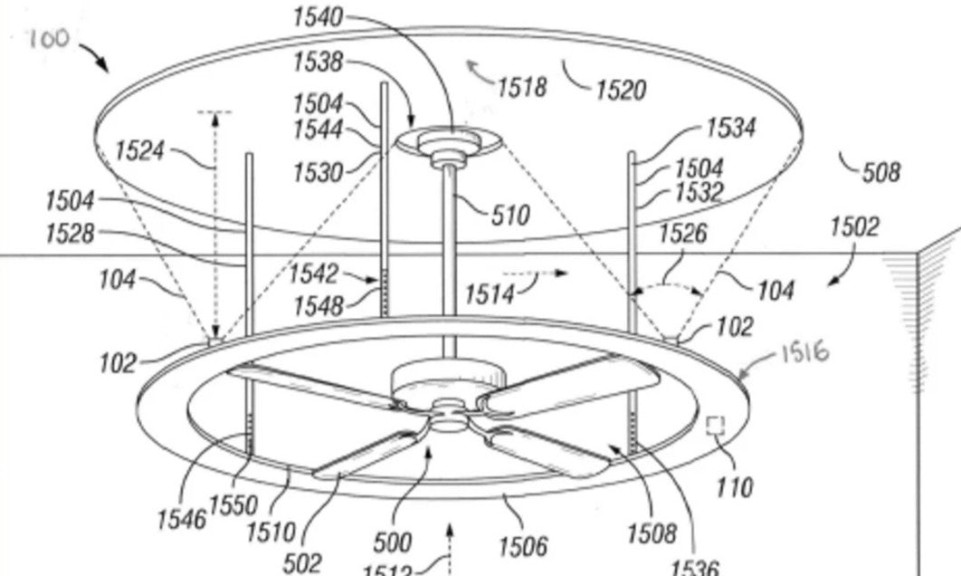 Drawing excerpt from first patent application for LUV Systems.