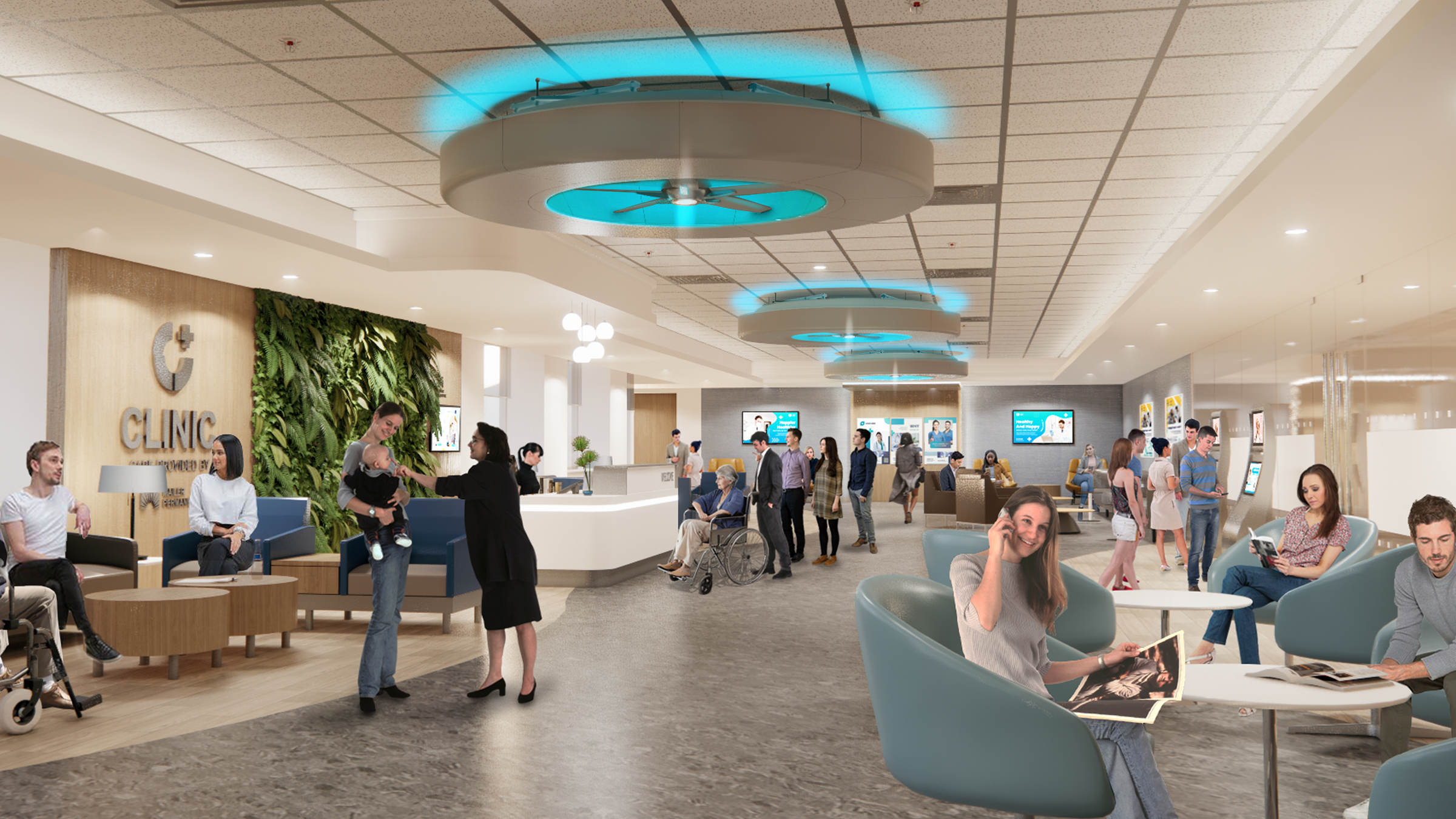 Medical care facilities commit to healthy IAQ in common areas to reduce acquired infections.